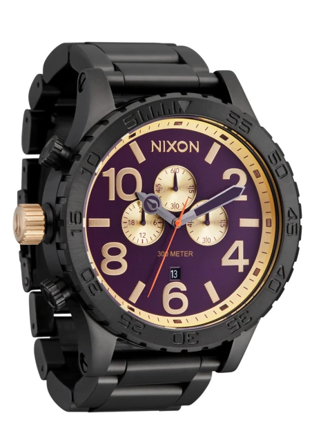 Montre Nixon - 51-30 Chrono - Gunmetal / Blackberry / Gold