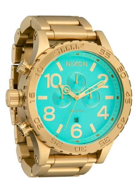 Montre Nixon - 51-30 Chrono - Gold / Turquoise / Gold