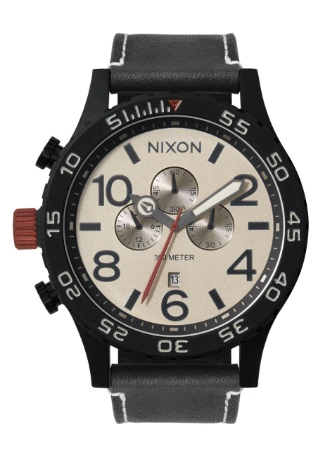 Montre Nixon - 51-30 Chrono Leather - Black / Pumice / Charcoal