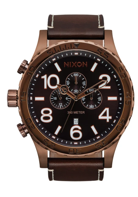 Montre Nixon - 51-30 Chrono Leather - Chocolate / Dark Roast / Brown