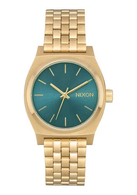 Montre Nixon - Medium Time Teller - Light Gold / Turquoise