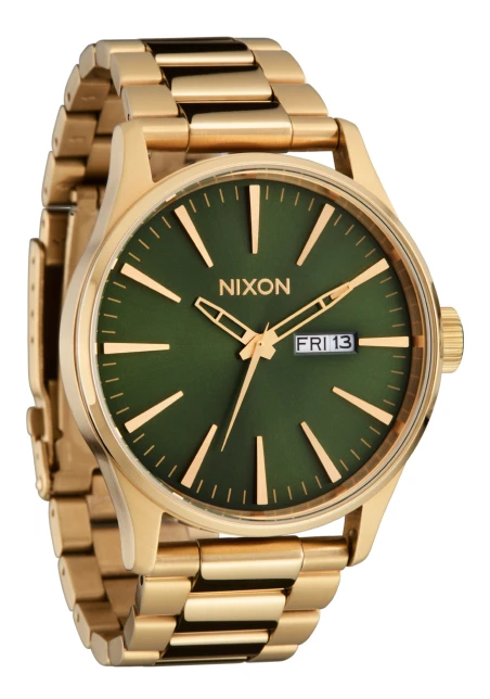 Montre Nixon - Sentry Stainless Steel - Gold / Green Sunray