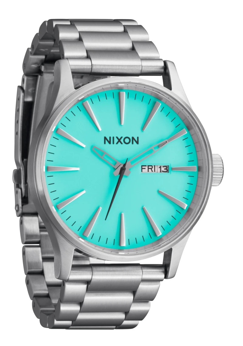 Montre Nixon - Sentry Stainless Steel - Silver / Turquoise