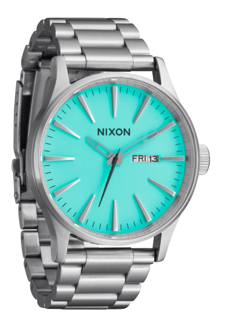 Montre Nixon - Sentry Stainless Steel - Silver / Turquoise