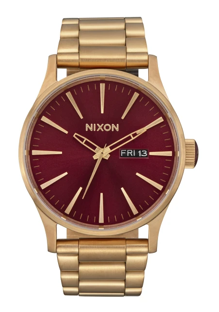 Montre Nixon - Sentry Stainless Steel - Oxblood Sunray / Gold