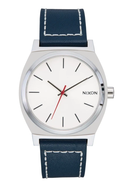 Montre Nixon - Time Teller Leather - Silver / Cloud / Indigo