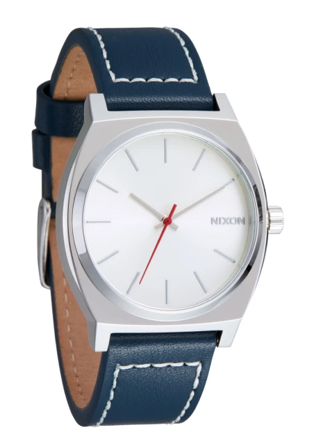 Montre Nixon - Time Teller Leather - Silver / Cloud / Indigo