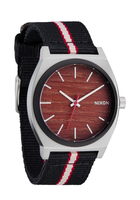 Montre Nixon - Time Teller Nylon - Silver / Rosewood / Black Stripe