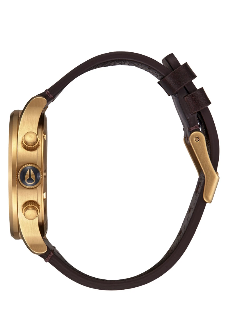 Montre Nixon - Sentry Chrono Leather - Gold / Indigo / Brown