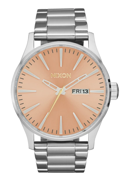 Montre Nixon - Sentry Stainless Steel - Silver / Coral