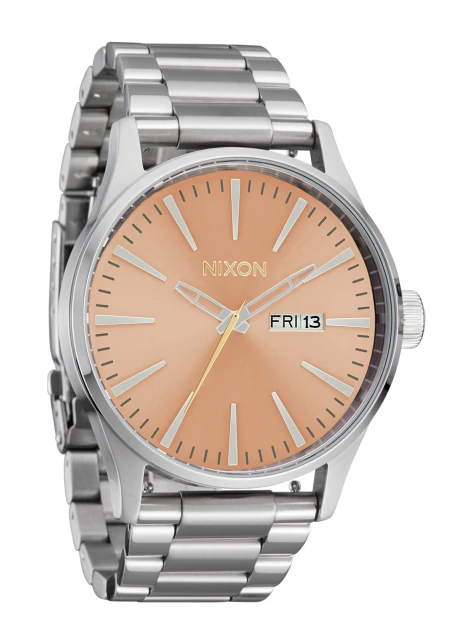 Montre Nixon - Sentry Stainless Steel - Silver / Coral