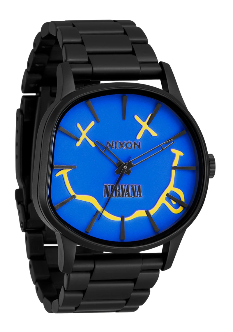 Montre Nixon - Nirvana Sentry Wobble - Matte Super Black / Blue