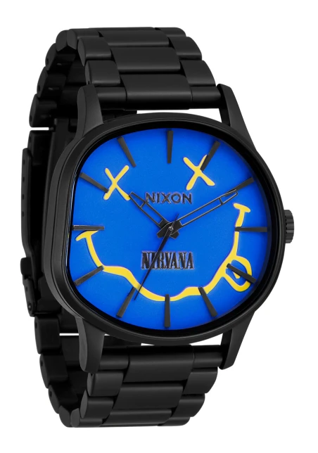 Montre Nixon - Nirvana Sentry Wobble - Matte Super Black / Blue