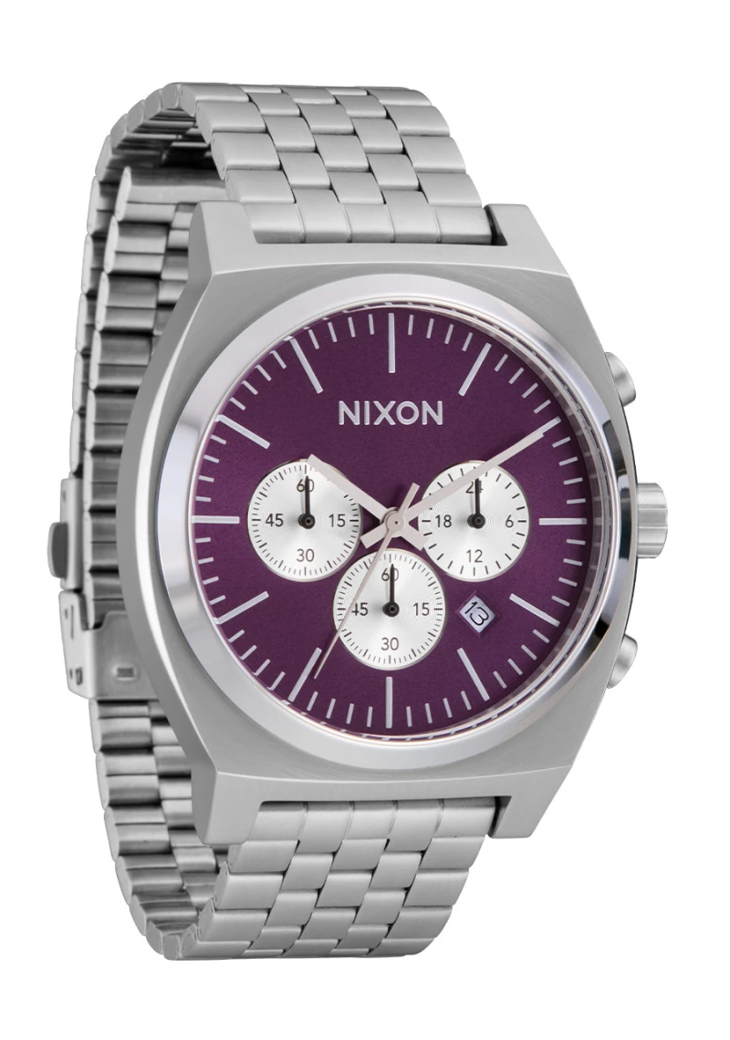 Montre Nixon - Time Teller Chrono - Silver / Purple Sunray