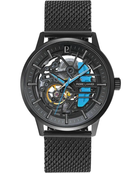 Montre Pierre Lannier - Automatique Homme PADDOCK Noir Cadran Noir Bracelet Acier milanais Noir 22MM - 345A469