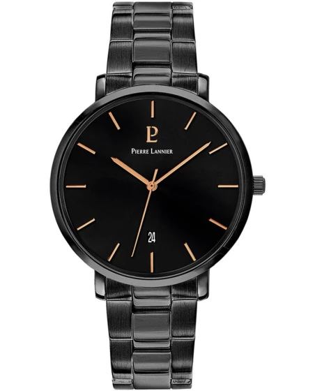 Montre Pierre Lannier - Quartz Homme ECHO Noir Cadran Noir Bracelet Acier Noir 18MM - 250G439