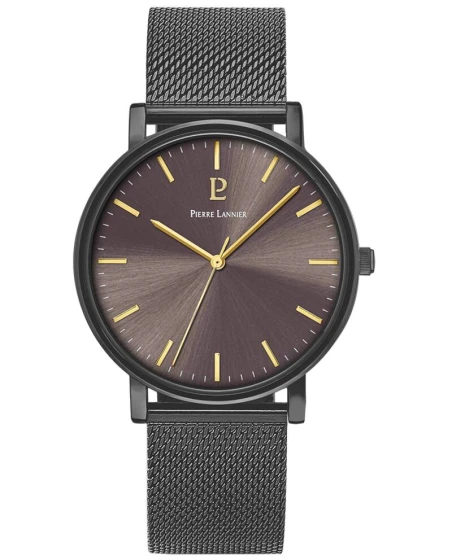 Montre Pierre Lannier - Quartz Homme ESSENTIAL Gris Cadran Soleillé Gris Bracelet Acier milanais Gris 20MM - 218F499