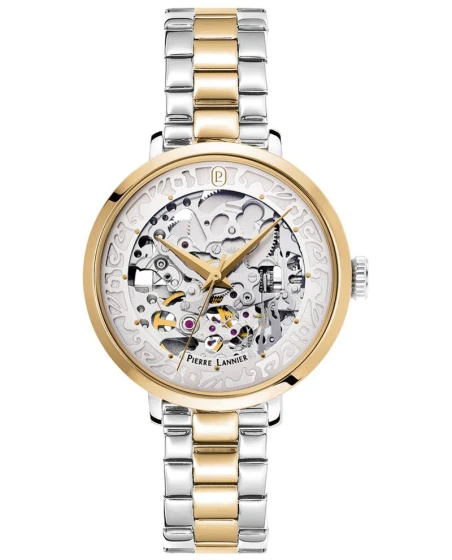 Montre Pierre Lannier - Automatique Femme AUTOMATIC Argenté Cadran Soleillé Argenté Bracelet Acier Bicolore 14MM - 142G721