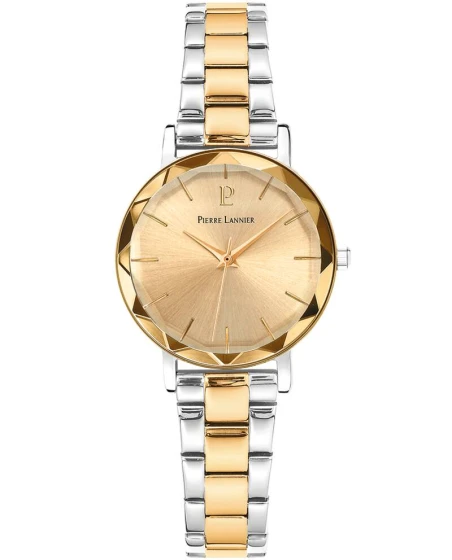Montre Pierre Lannier - Quartz Femme MULTIPLES Argenté Cadran Soleillé Doré Bracelet Acier Bicolore 14MM - 012P741