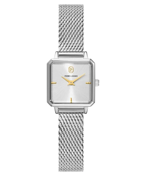 Montre Pierre Lannier - Quartz Femme LEONOR Argenté Cadran Soleillé Argenté Bracelet Acier milanais Argenté 12MM - 071H621
