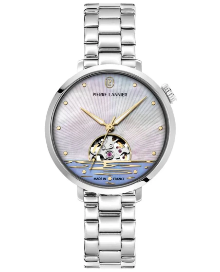 Montre Pierre Lannier - Automatique Femme AUSTRALE Argenté Cadran Nacré Blanc Bracelet Acier Argenté 14MM - 148H691