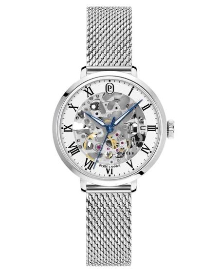 Montre Pierre Lannier - Automatique Femme AUTOMATIC Argenté Cadran Blanc Bracelet Acier milanais Argenté 14MM - 137H601