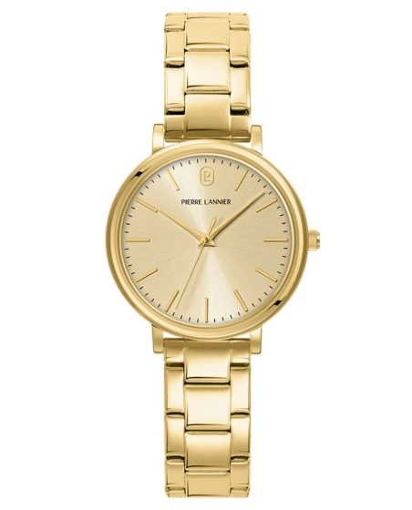 Montre Pierre Lannier - Quartz Femme ESSENTIAL Doré Cadran Soleillé Doré Bracelet Acier Doré 14MM - 089K542