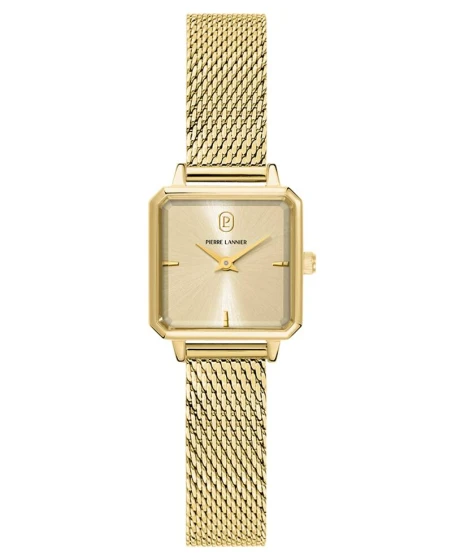 Montre Pierre Lannier - Quartz Femme LEONOR Doré Cadran Soleillé Doré Bracelet Acier milanais Doré 12MM - 072J542