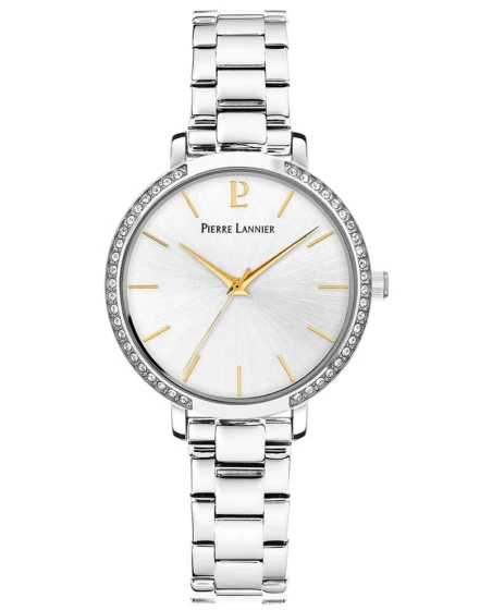 Montre Pierre Lannier - Quartz Femme CHOUQUETTE Argenté Cadran Soleillé Argenté Bracelet Acier Argenté 12MM - 036P621
