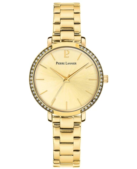 Montre Pierre Lannier - Quartz Femme CHOUQUETTE Doré Cadran Soleillé Doré Bracelet Acier Doré 12MM - 037H542