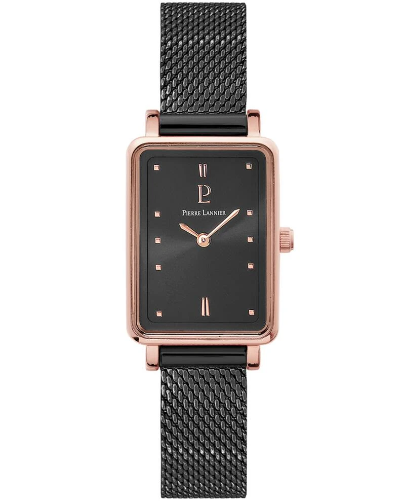 Montre Pierre Lannier - Quartz Femme ARIANE Doré-rose Cadran Soleillé Gris Bracelet Acier milanais Gris 12MM - 057H739