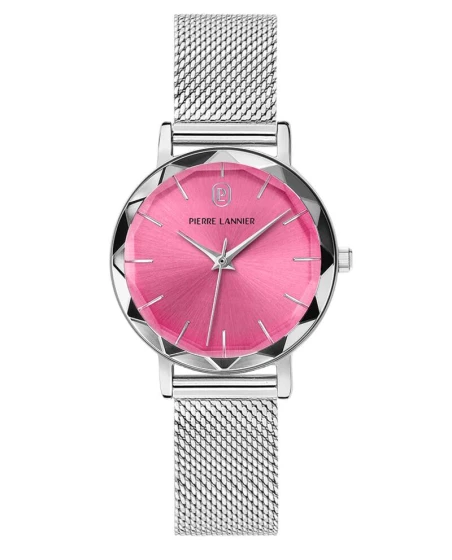 Montre Pierre Lannier - Quartz Femme MULTIPLES Argenté Cadran Soleillé Rose Bracelet Acier milanais Argenté 14MM - 009M651