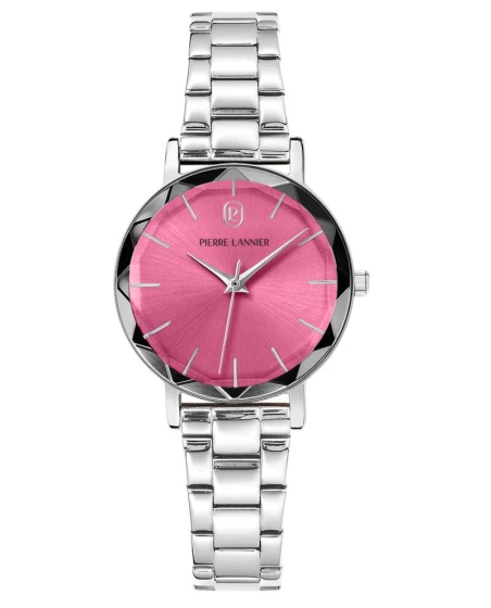 Montre Pierre Lannier - Quartz Femme MULTIPLES Argenté Cadran Soleillé Rose Bracelet Acier Argenté 14MM - 011L651