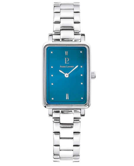Montre Pierre Lannier - Quartz Femme ARIANE Argenté Cadran Soleillé Bleu Bracelet Acier Argenté 12MM - 051J661