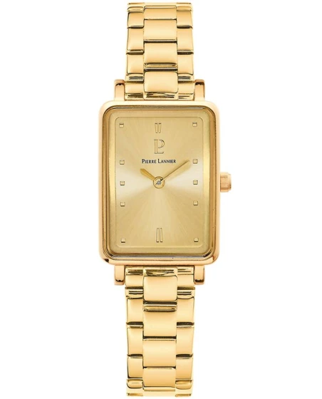 Montre Pierre Lannier - Quartz Femme ARIANE Doré Cadran Soleillé Doré Bracelet Acier Doré 12MM - 052J542