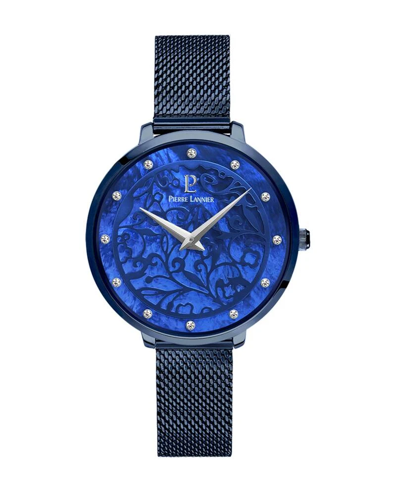 Montre Pierre Lannier - Quartz Femme EOLIA Bleu Cadran Nacré Bleu Bracelet Acier milanais Bleu 12MM - 045L968