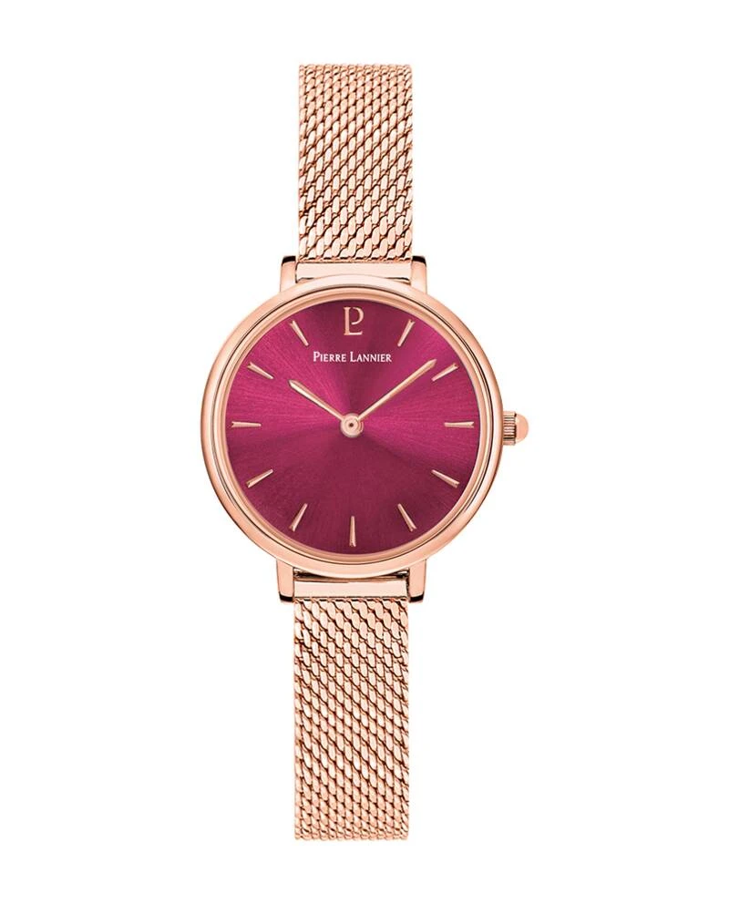 Montre Pierre Lannier - Femme NOVA Cadran Framboise Bracelet Acier Doré- rose - 014J958