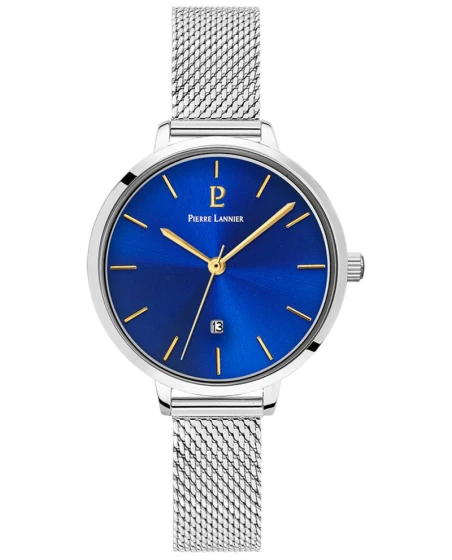 Montre Pierre Lannier - Femme ECHO Cadran bleu Bracelet Acier milanais Argenté - 031M661