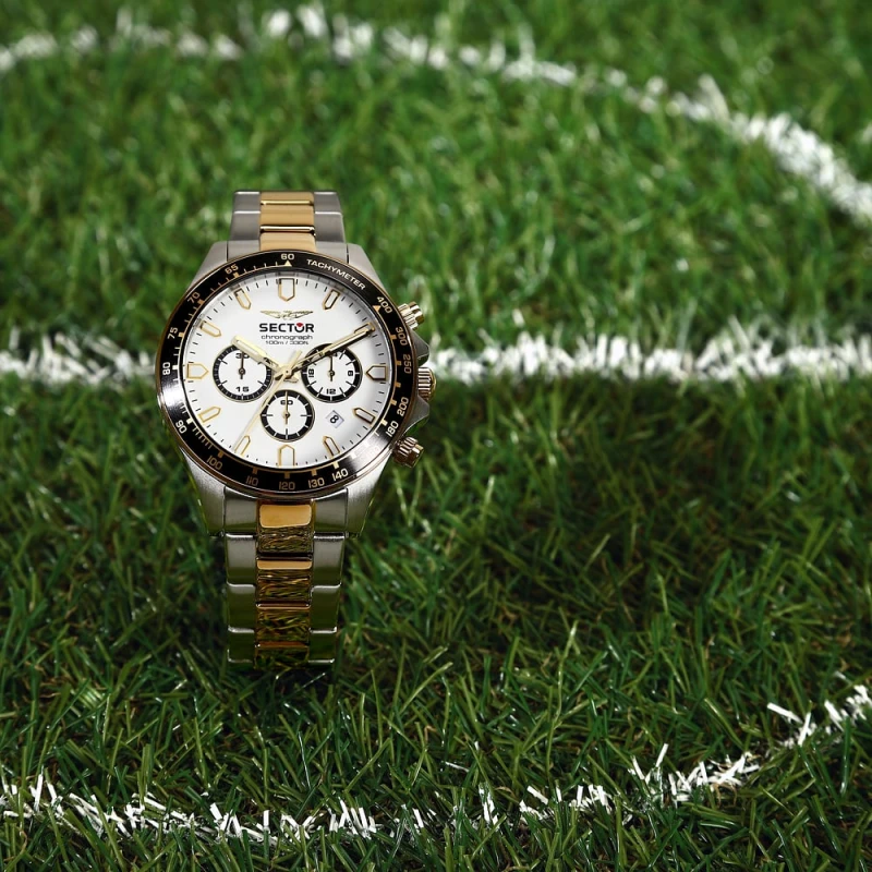 Montre Sector - 230 - Chronographe - Argent et Or - R3273661053