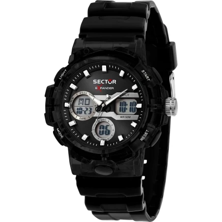 Montre Sector - Ex-46 - Digitale - Blanc et Noir - R3251242505