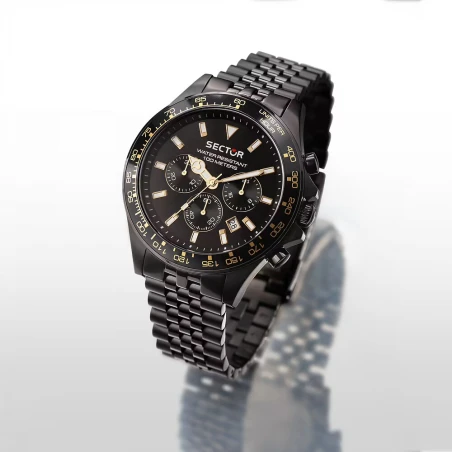 Montre Sector - 230 - Chronographe - Noir et Or - R3273661029