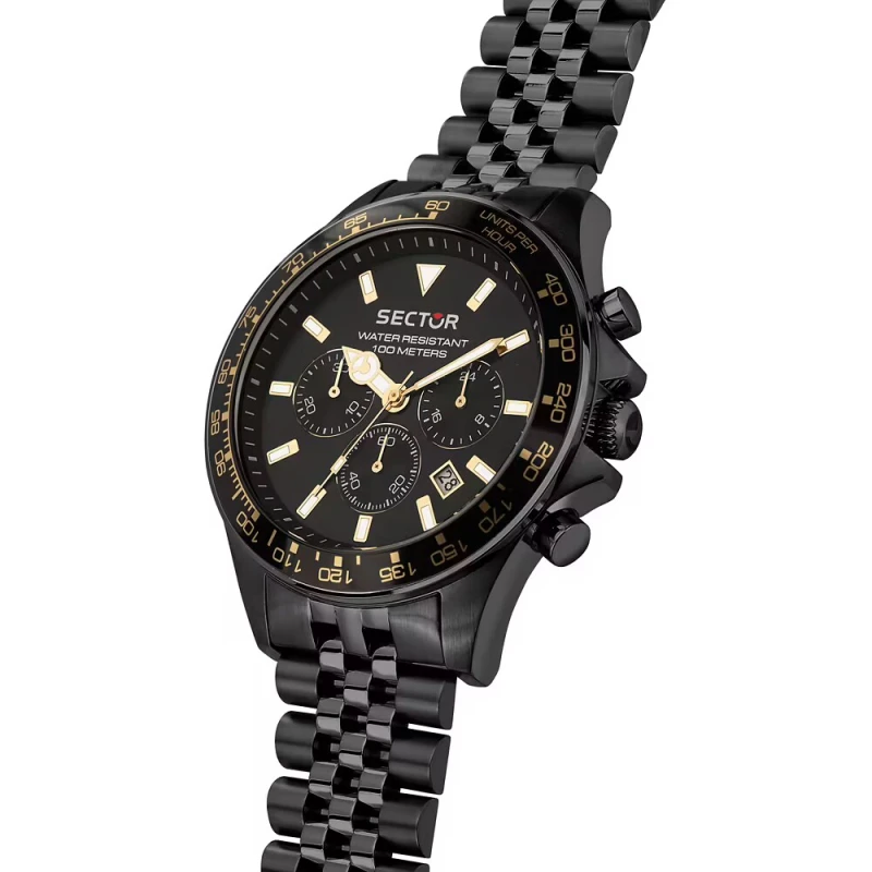 Montre Sector - 230 - Chronographe - Noir et Or - R3273661029