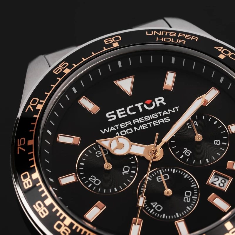 Montre Sector - 230 - Chronographe - Argent et Or rose - R3273661031
