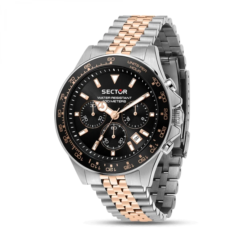 Montre Sector - 230 - Chronographe - Argent et Or rose - R3273661031
