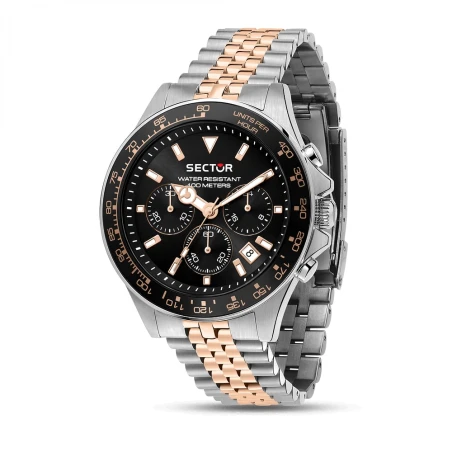 Montre Sector - 230 - Chronographe - Argent et Or rose - R3273661031