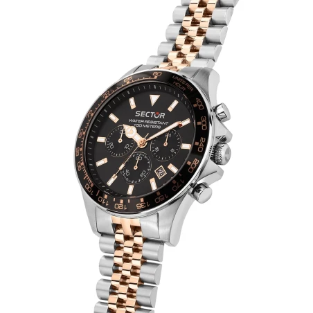 Montre Sector - 230 - Chronographe - Argent et Or rose - R3273661031