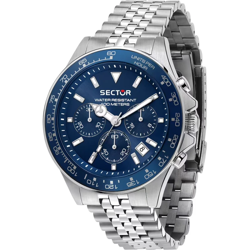 Montre Sector - 230 - Chronographe - Argent et Bleu - R3273661032