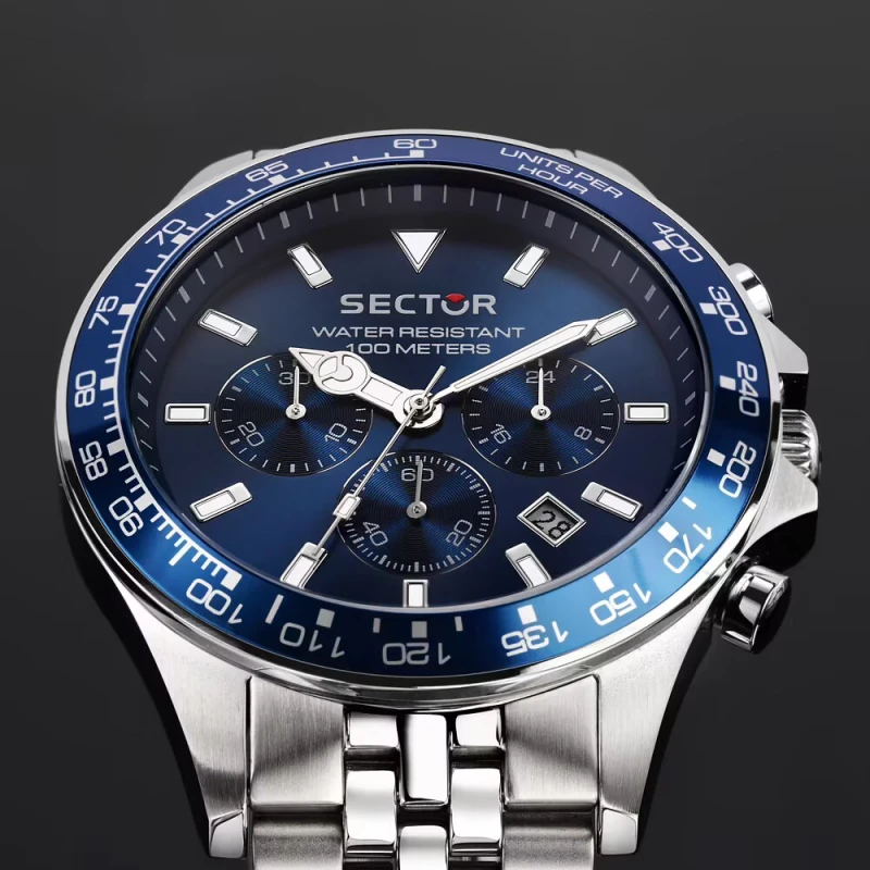 Montre Sector - 230 - Chronographe - Argent et Bleu - R3273661032