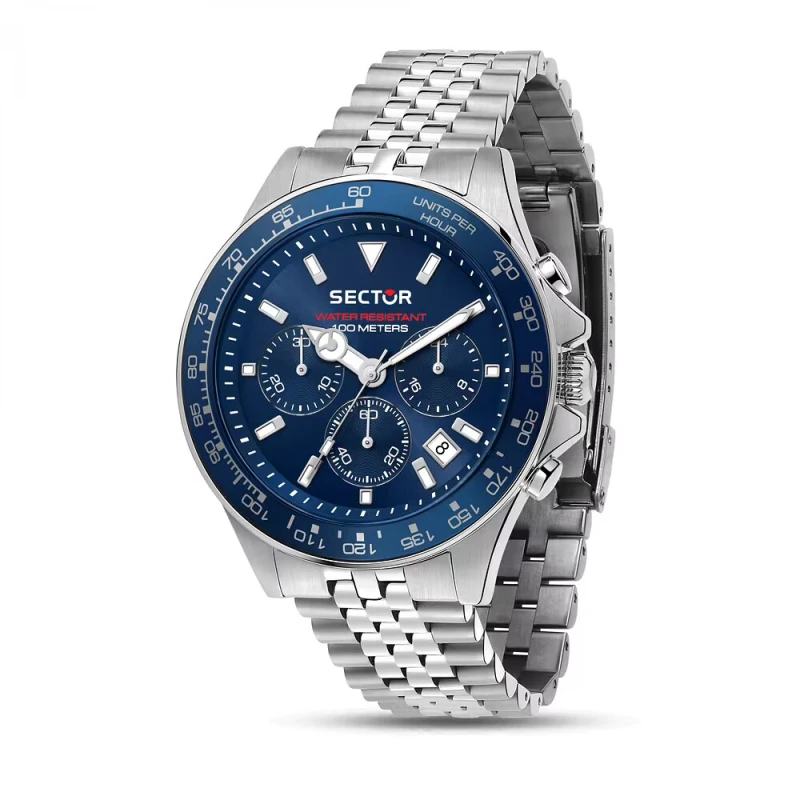 Montre Sector - 230 - Chronographe - Argent et Bleu - R3273661032