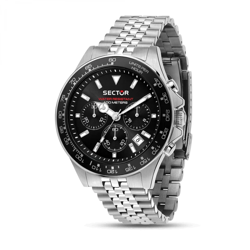 Montre Sector - 230 - Chronographe - Argent et Noir - R3273661033